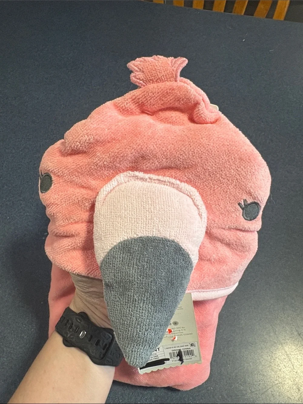 cloud island Pink Flamingo Infant Hooded Towel